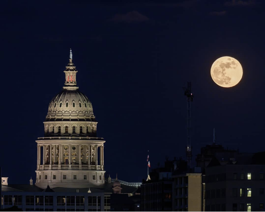 Tx Capitol Strawberry Moon by Steven P Ng